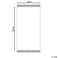 Tappeto di pezza in cotone grigio 80 x 150 cm con frangia rettangolare fatto a mano Boho