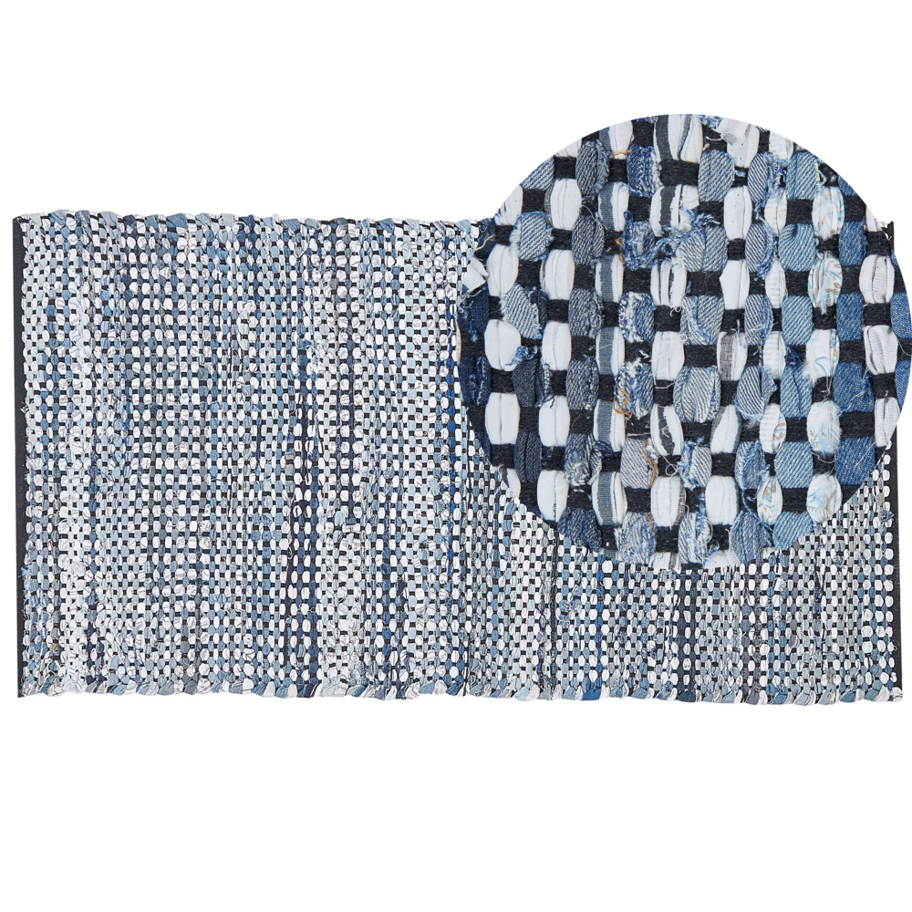 Tappeto tappetino Rag in cotone Multicolore 80 x 150 cm rettangolare intrecciato a mano