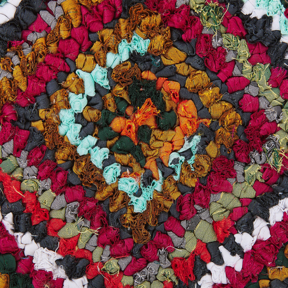 Tappeto di pezza Tappeto fatto a mano bohémien intrecciato in cotone Multicolore 140 x 200 cm