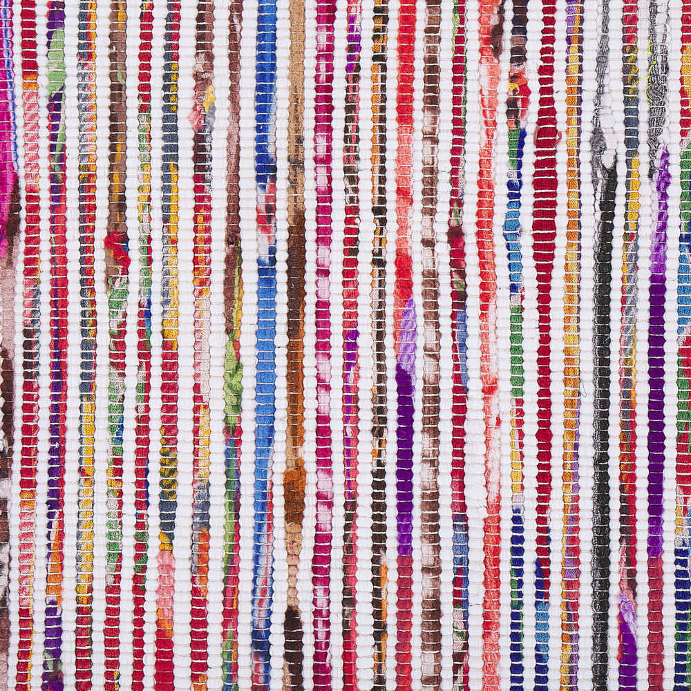 Tappeto Multicolore Cotone 160 x 230 cm Rettangolare Fatto a Mano Boho Eclettico