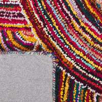 Tappeto di pezza in cotone Multicolore 160 x 230 cm Tappeto fatto a mano astratto boemo intrecciato
