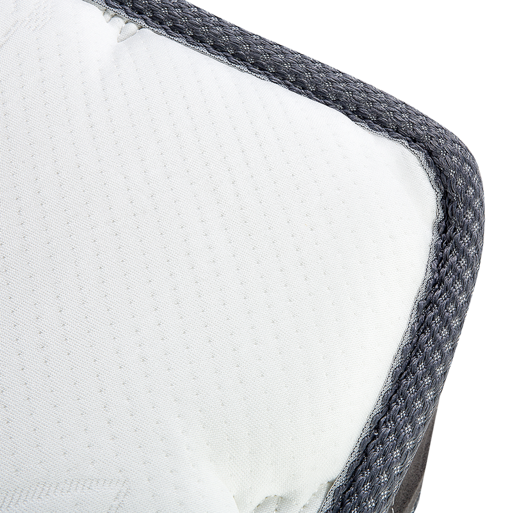 Materasso a molle insacchettate bianco con tessuto di bambù grigio matrimoniale 140 x 200 cm medio Firm 5 Zone