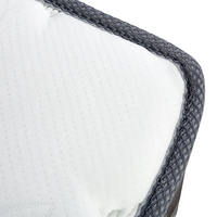 Materasso a molle insacchettate bianco con tessuto di bambù grigio matrimoniale 140 x 200 cm medio Firm 5 Zone