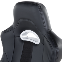 Sedia da ufficio ergonomica in ecopelle nera con schienale regolabile in altezza Gaming