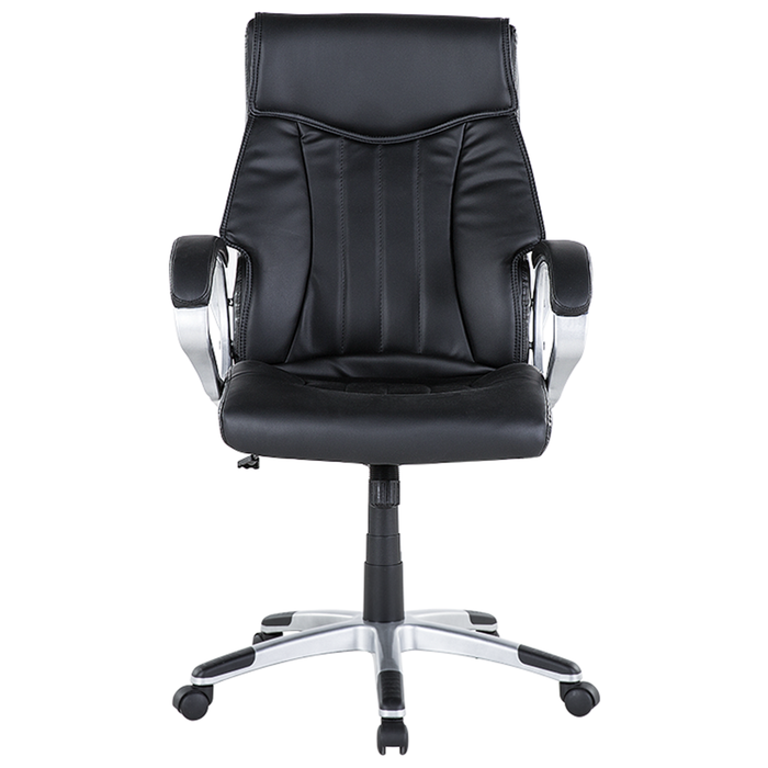 Sedia dirigenziale in pelle sintetica nera regolabile in altezza