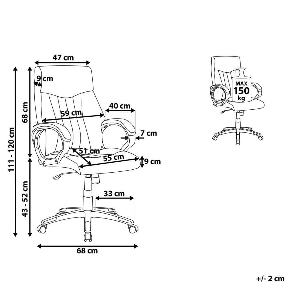 Sedia dirigenziale in pelle sintetica nera regolabile in altezza