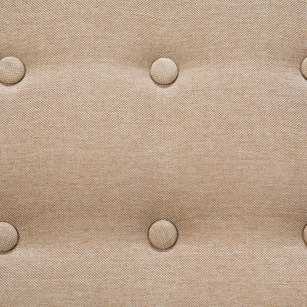 Divano a 3 posti beige imbottito con schienale capitonnè gambe in legno chiaro spesso imbottito soggiorno minimalista scandinavo