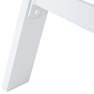 Lettino da esterno da giardino Sedile in tessuto bianco Struttura in alluminio Cuscino poggiatesta Schienale reclinabile regolabile