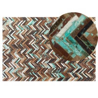 Tappeto Multicolore Pelle 140 x 200 cm Pelle Bovina Artigianale