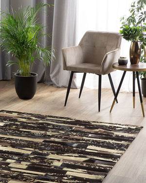 Tappeto Marrone Vera Pelle 160 x 230 cm Pelle Bovina Artigianale