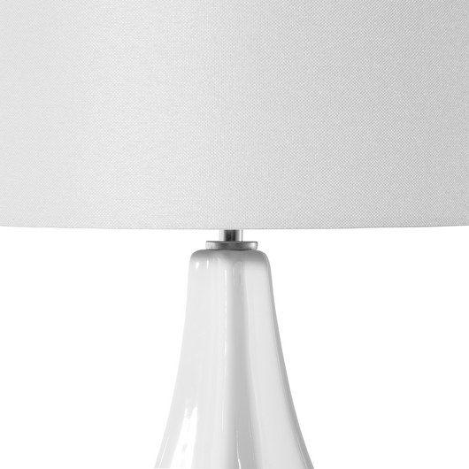 Lampada da Tavolo in Porcellana Beige Chiaro Paralume Tamburo 60H cm Glamour Soggiorno