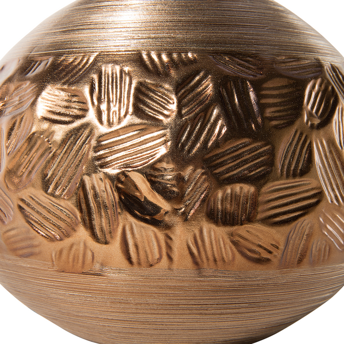 Lampada da Tavolo Marrone Porcellana Finta Seta Tamburo Paralume 43H cm Soggiorno Tradizionale