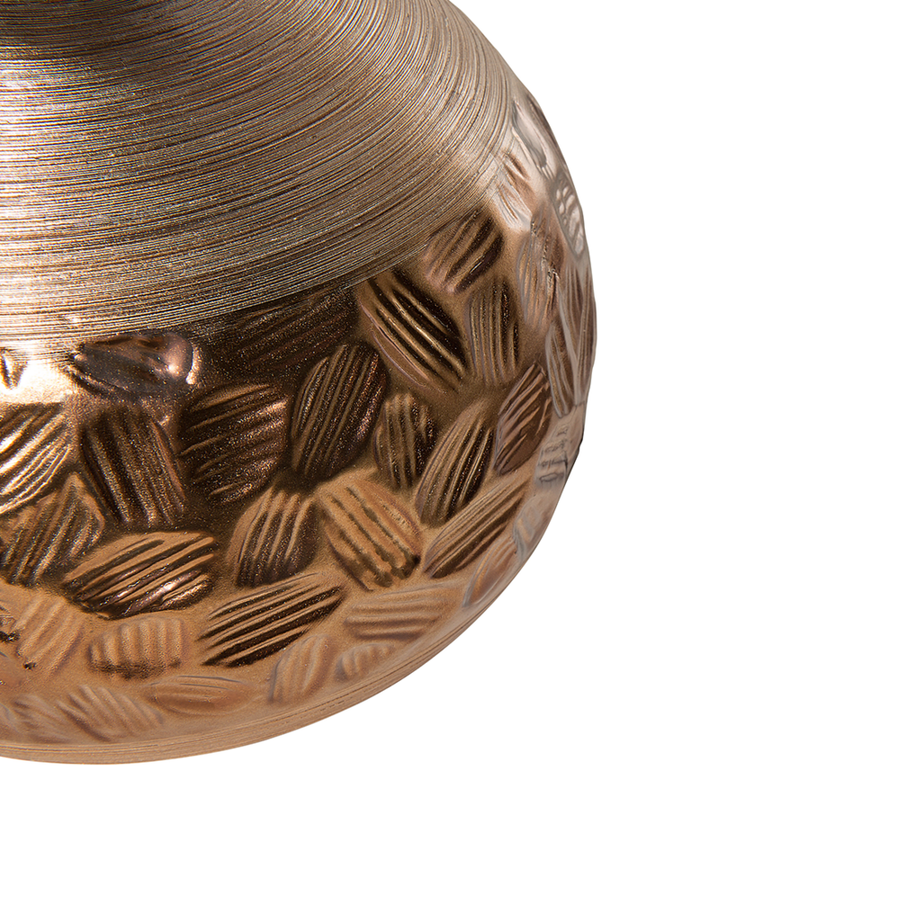 Lampada da Tavolo Marrone Porcellana Finta Seta Tamburo Paralume 43H cm Soggiorno Tradizionale