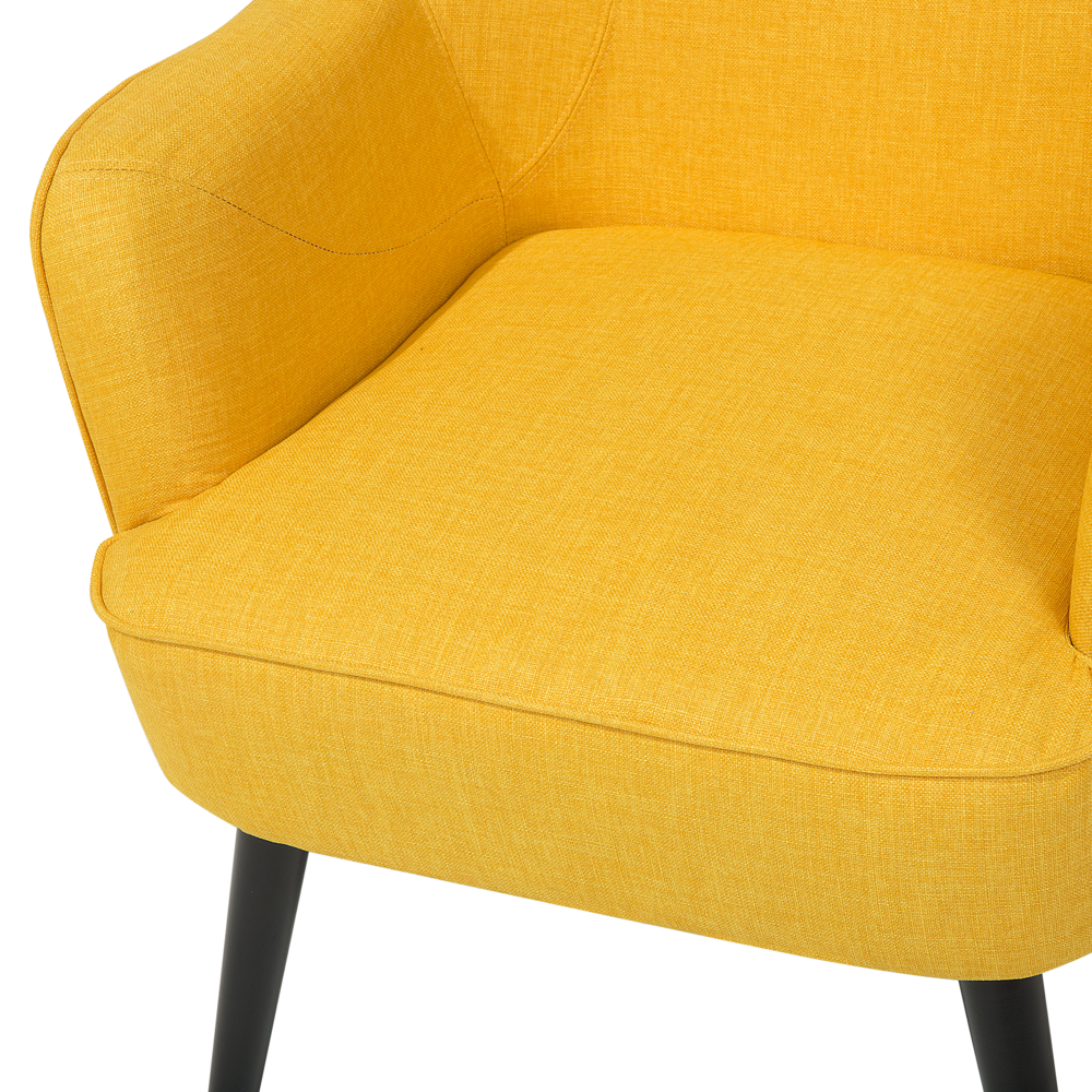 Poltrona gialla Sedia Club gambe in legno moderna in stile retrò