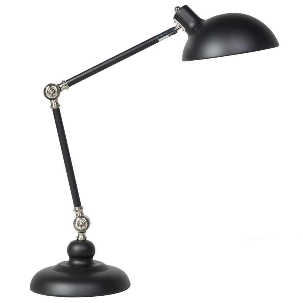 Lampada da scrivania Lampada da tavolo a braccio orientabile in metallo Nero 80H cm