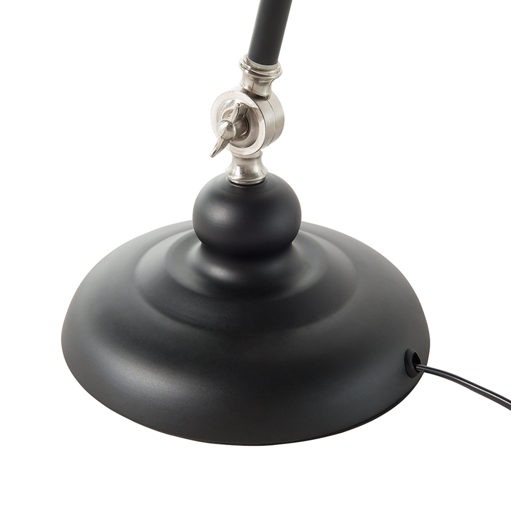 Lampada da scrivania Lampada da tavolo a braccio orientabile in metallo Nero 80H cm