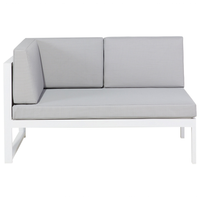 Set Conversazione Cornice Alluminio Grigio Chiaro Modulare Forma L da esterno