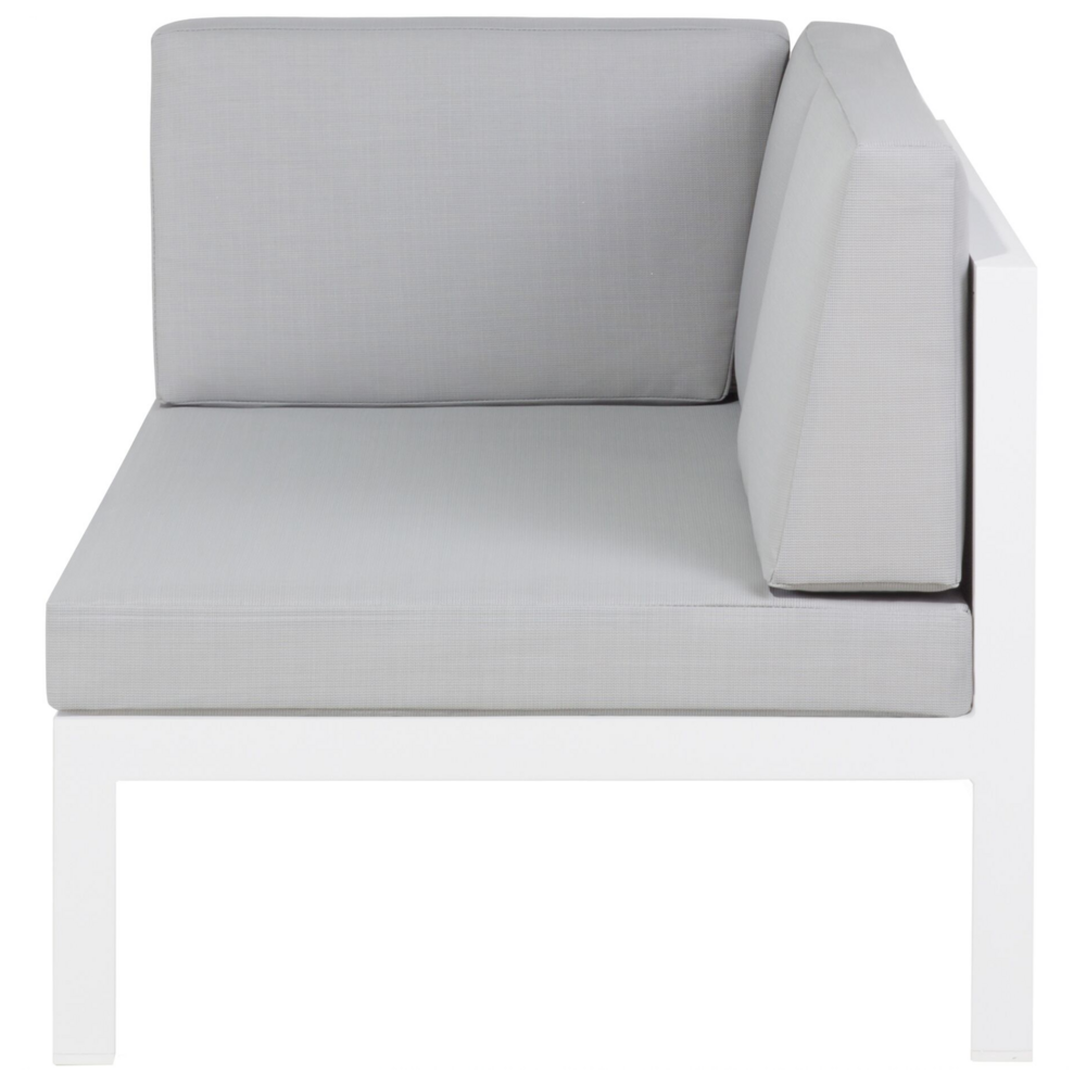 Set Conversazione Cornice Alluminio Grigio Chiaro Modulare Forma L da esterno