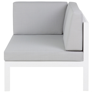 Set Conversazione Cornice Alluminio Grigio Chiaro Modulare Forma L da esterno