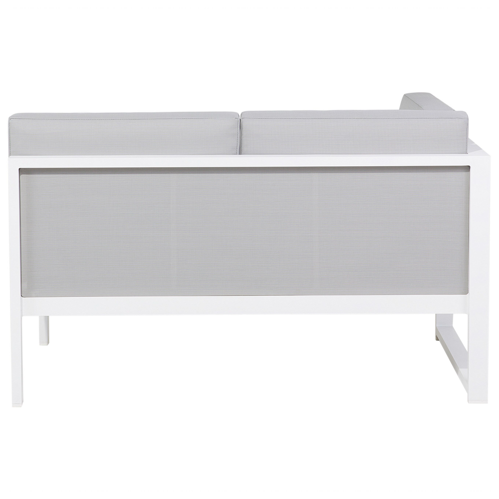 Set Conversazione Cornice Alluminio Grigio Chiaro Modulare Forma L da esterno