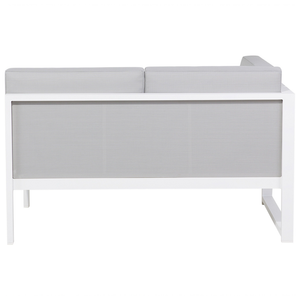 Set Conversazione Cornice Alluminio Grigio Chiaro Modulare Forma L da esterno