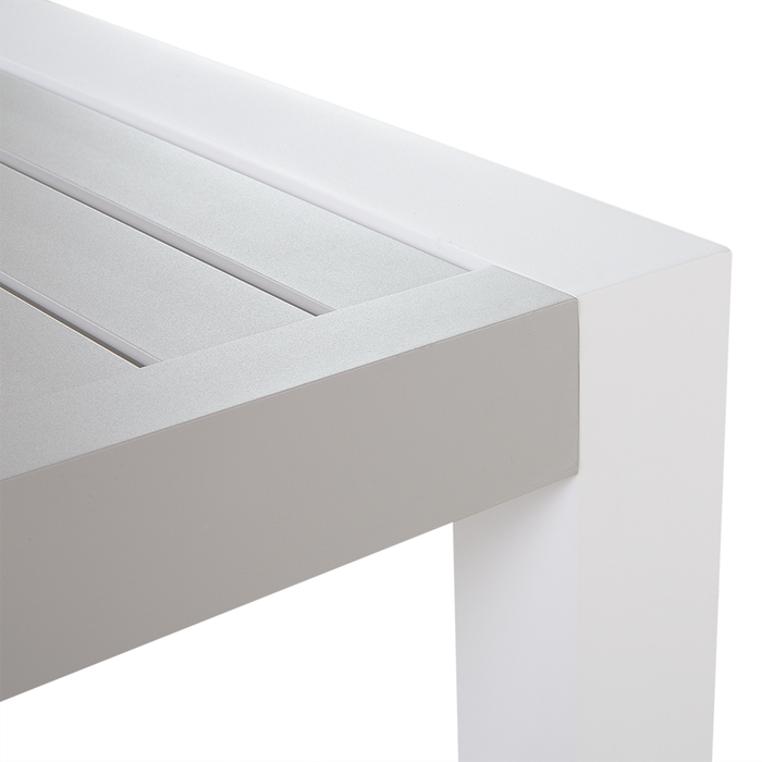 Set Conversazione Cornice Alluminio Grigio Chiaro Modulare Forma L da esterno