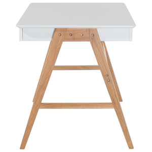Scrivania da Ufficio Bianca 120 x 75 cm Piano Laccato 2 Cassetti Scandinavo
