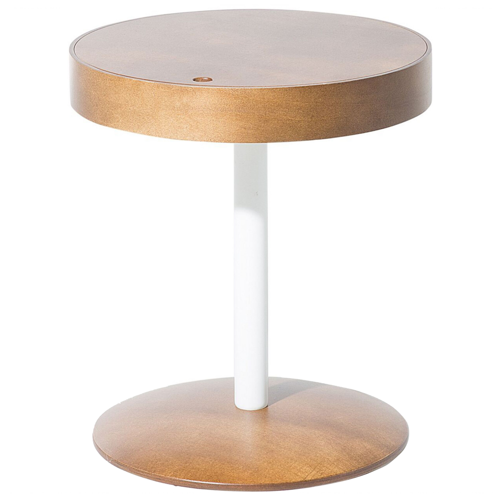 Tavolino da caffè in legno scuro rotondo ø 40 cm con coperchio piano in legno curvato moderno scandinavo