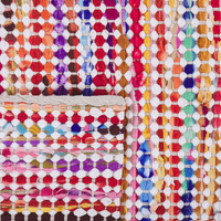 Tappeto tappetino Multicolore Poliestere Cotone 80 x 150 cm Rettangolare Tessuto a Mano Boho Eclettico