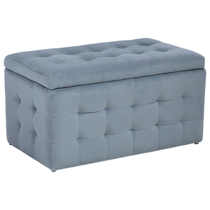 Pouf Cassapanca Imbottito in Velluto di colore Grigio Stile Chesterfield moderno contemporaneo