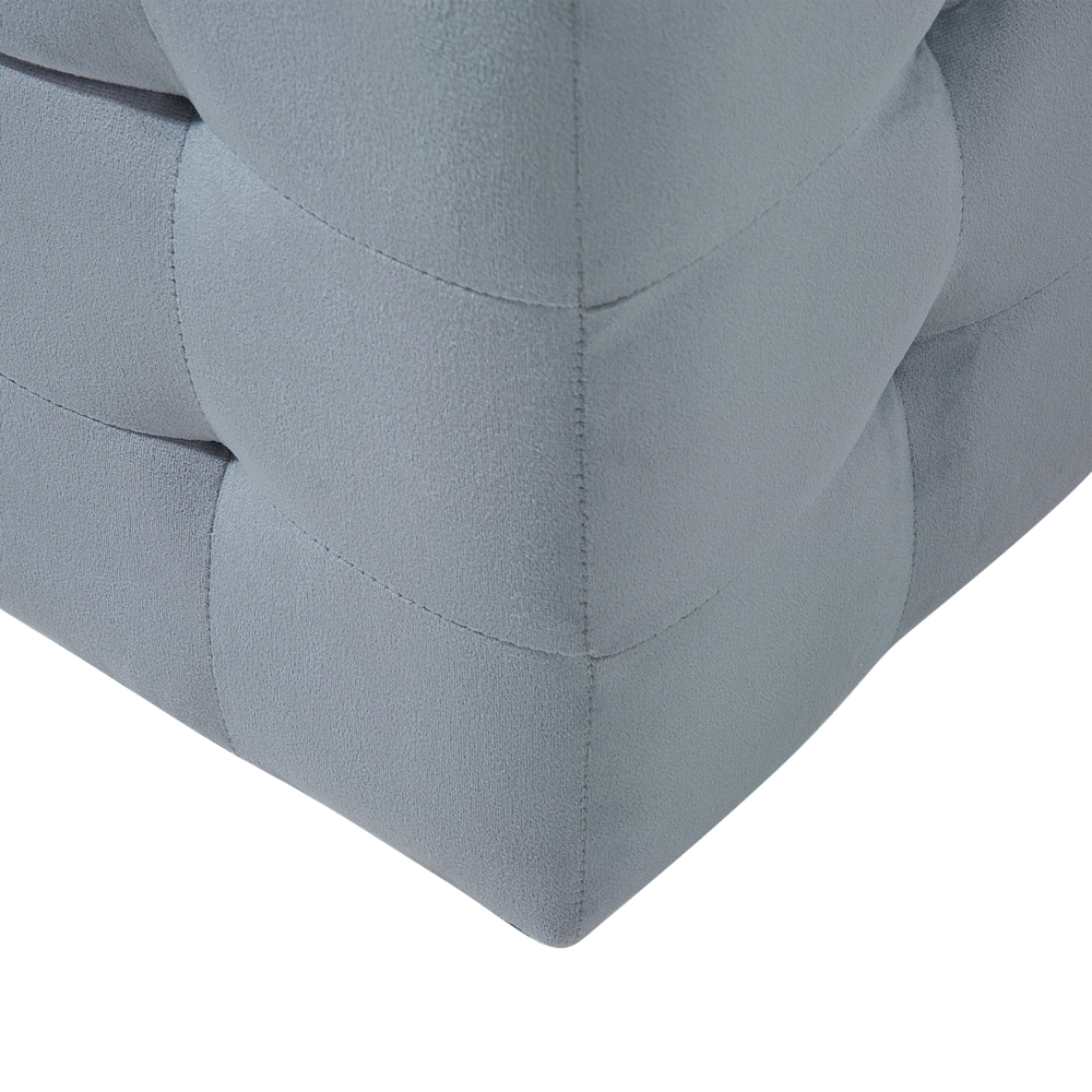 Pouf Cassapanca Imbottito in Velluto di colore Grigio Stile Chesterfield moderno contemporaneo
