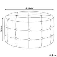 Poggiapiedi rotondo in velluto grigio con rivestimento capitonnè