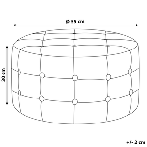 Poggiapiedi rotondo in velluto grigio con rivestimento capitonnè