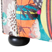 Poltrona Tessuto Multicolore Braccioli a voluta con inserti Giallo Patchwork Eclettico