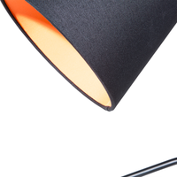 Lampada da Tavolo Nera con Base Treppiede in Metallo Arancio 42H cm Lampada da Notte di Design Moderno