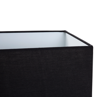 Lampada da Tavolo Metallo Argento Nero Paralume Rettangolare 62H cm Soggiorno Moderno