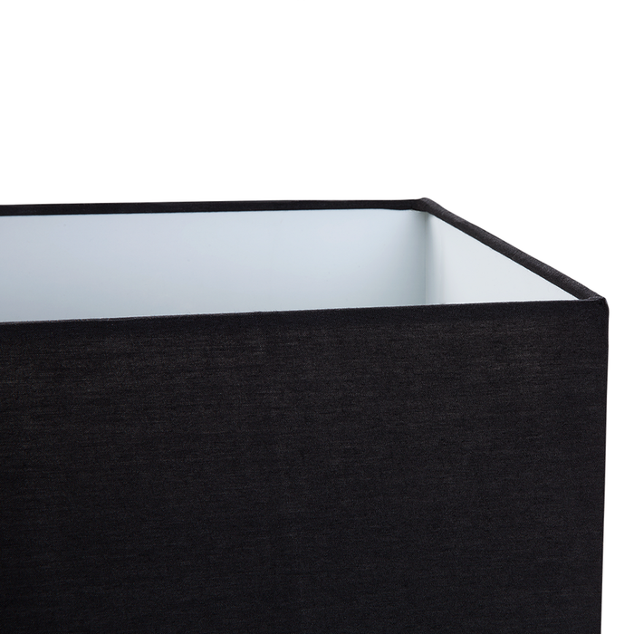 Lampada da Tavolo Metallo Argento Nero Paralume Rettangolare 62H cm Soggiorno Moderno