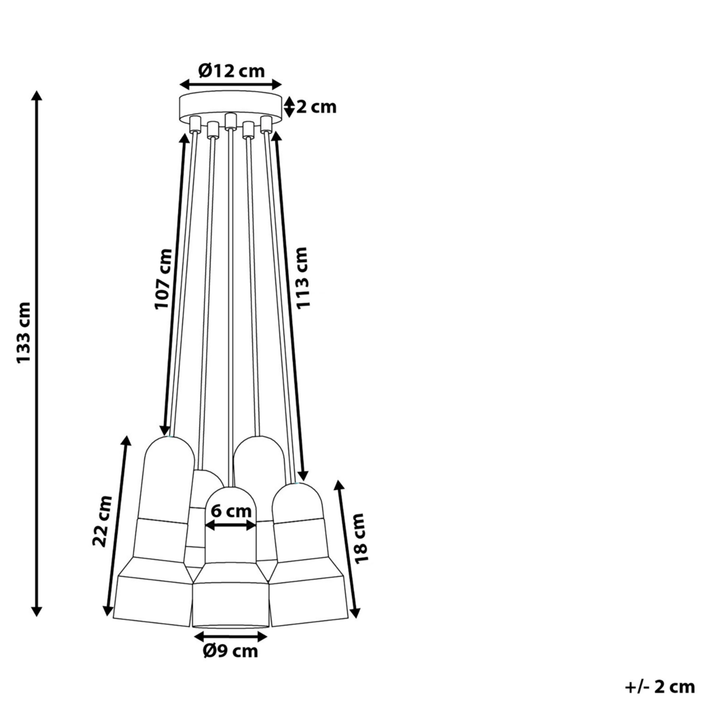 Lampada a sospensione a grappolo a 5 luci in cemento colore grigio stile moderno industriale