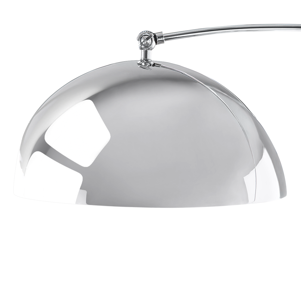 Lampada da Terra Metallo argentato 188 cm Arco base cromata Moderna