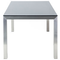 Tavolo da giardino Piano tavolo in vetro Nero 180 x 90 cm Struttura in acciaio a 6 posti