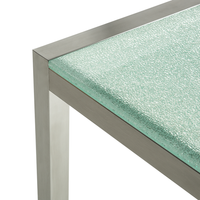 Tavolo da giardino Piano in vetro incrinato 220 x 100 cm Struttura in acciaio a 8 posti