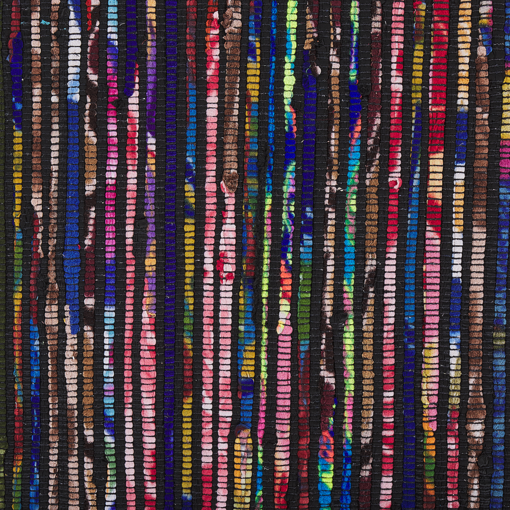 Tappeto Cotone Poliestere Scuro Multicolore 80 x 150 cm Rettangolare Fatto a Mano Boho Eclettico