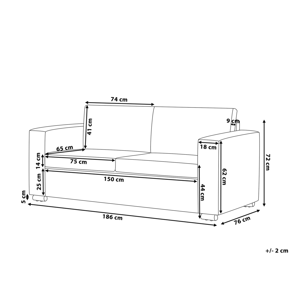 Divano a 3 posti Rivestimento in pelle crosta beige chiaro Gambe cromate Design retrò