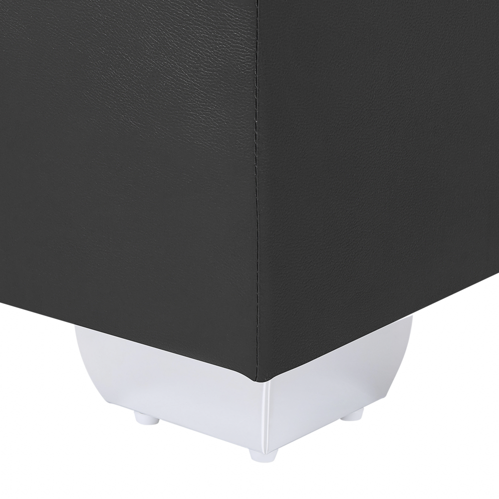 Letto continentale 160 x 200 cm in ecopelle nera con materasso a molle insacchettate