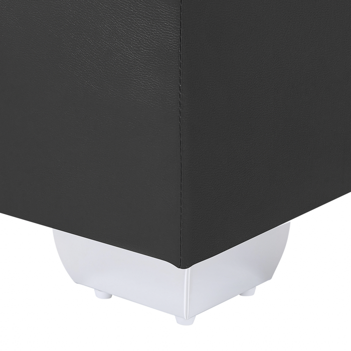 Letto continentale 160 x 200 cm in ecopelle nera con materasso a molle insacchettate