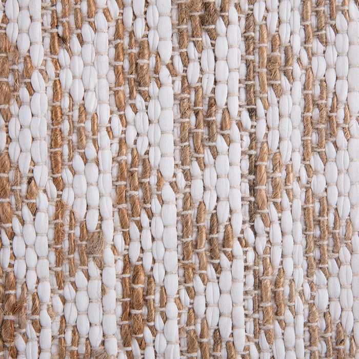 Tappeto Beige Iuta e Misto Cotone 140 x 200 cm Motivo Geometrico Intrecciato a Mano