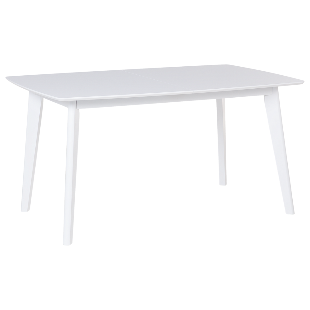 Tavolo da pranzo con gambe in legno bianco 150 - 195 x 90 cm in stile scandinavo rettangolare