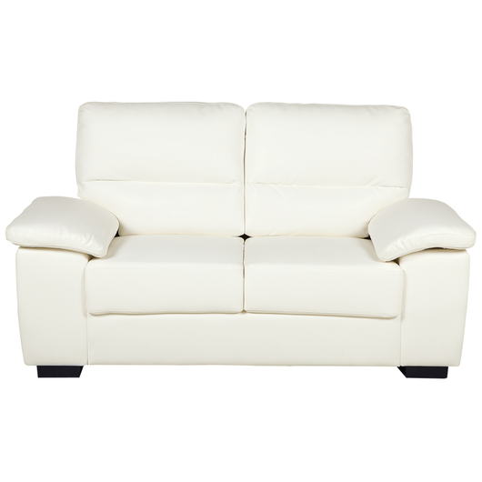 Divano da soggiorno in ecopelle a 2 posti color bianco sporco sofa moderno