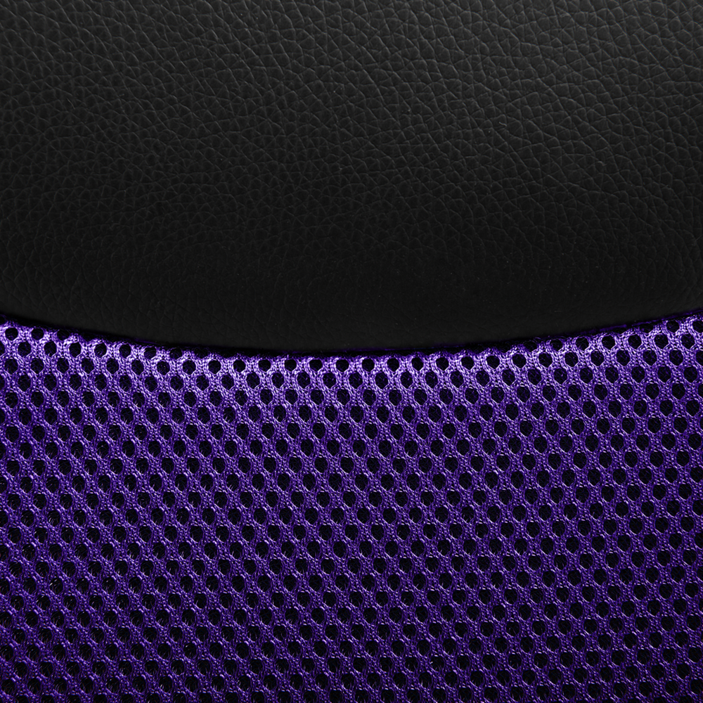 Sedia da ufficio Girevole e regolabile in ecopelle di colore nero e viola