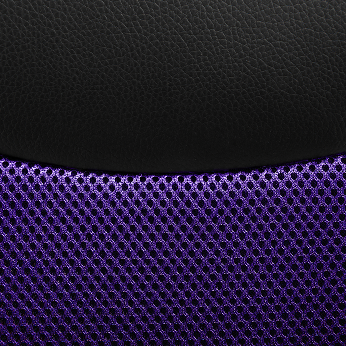 Sedia da ufficio Girevole e regolabile in ecopelle di colore nero e viola